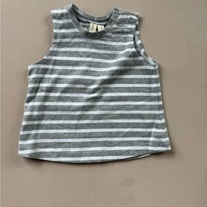 Gray label grey striped tank 100% organic cotton 1-3 months